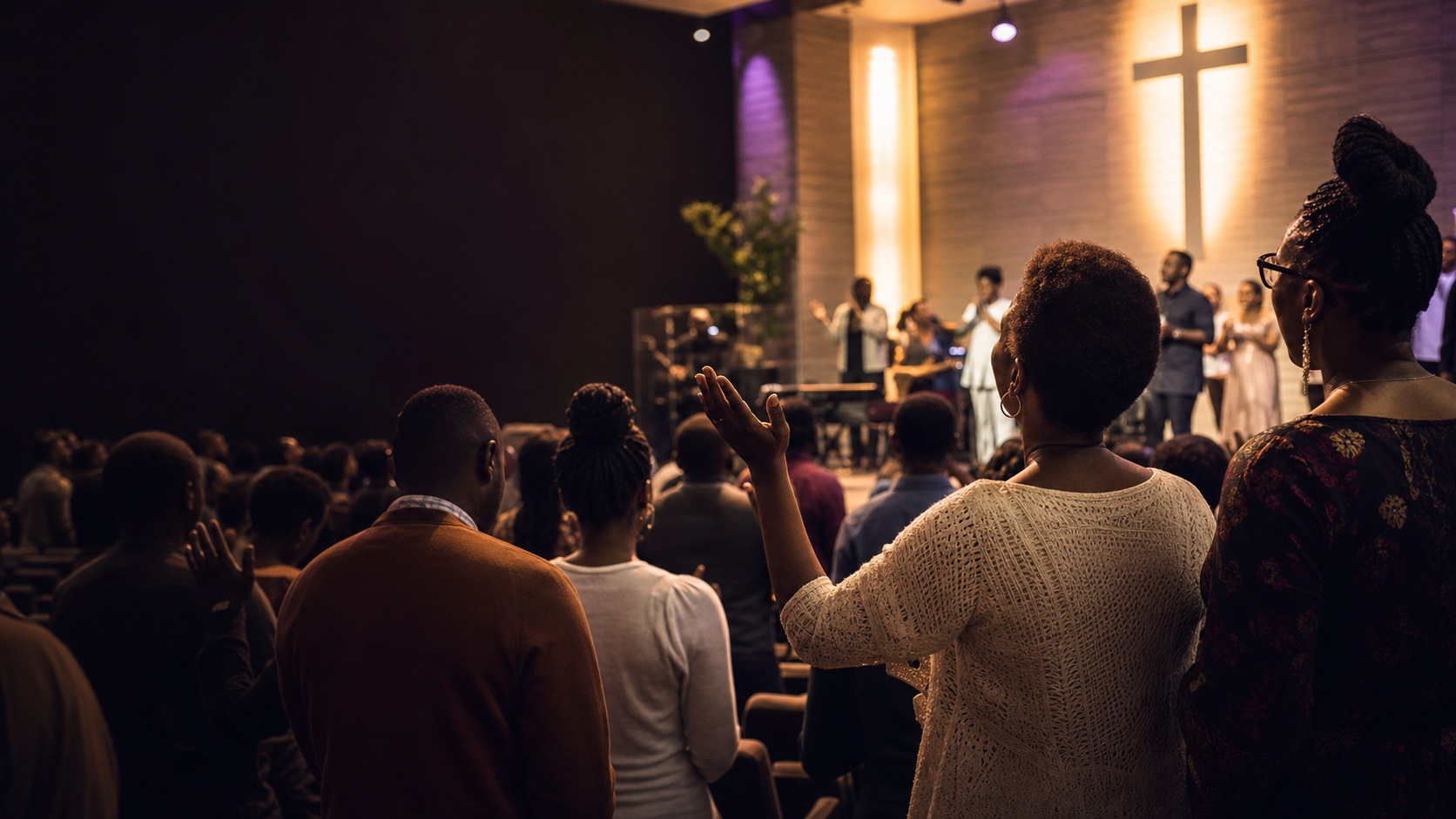 Higher Grace church family worshipping together